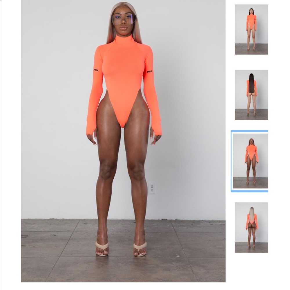 Prix workshop discontinued and highly sought after bodysuit neon orange